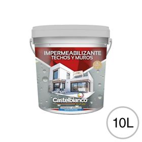 Membrana elastica impermeabilizante techos y muros blanco mate balde x 10l