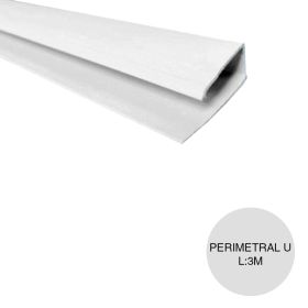 Perfil cielorraso PVC U perimetral blanco 10mm x 3m