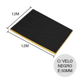 Acustiver P500 c/velo negro 50mm x 1.2m x 1.2m