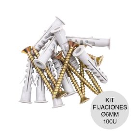 KIT FIJACIONES TACO C/TOPE Y TORNILLO 6MM X 100U