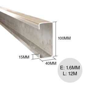 Perfil C galvanizado 100mm x 40mm x 1.6mm x 12m