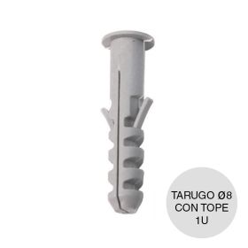 Taco tarugo nylon comun c/tope ø8mm