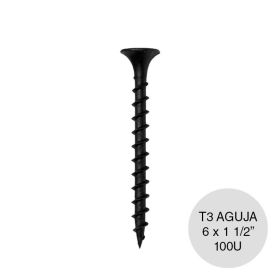 Tornillo autoperforante Tel-Dry T3 punta aguja 6 x 1 1/2" caja x 100u