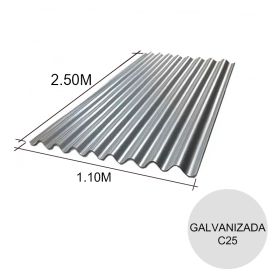 Chapa sinusoidal acanalada galvanizada cubiertas livianas C25 0.5mm x 1.1m x 2.5m