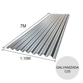 Chapa sinusoidal acanalada galvanizada cubiertas livianas C25 0.5mm x 1.1m x 7m